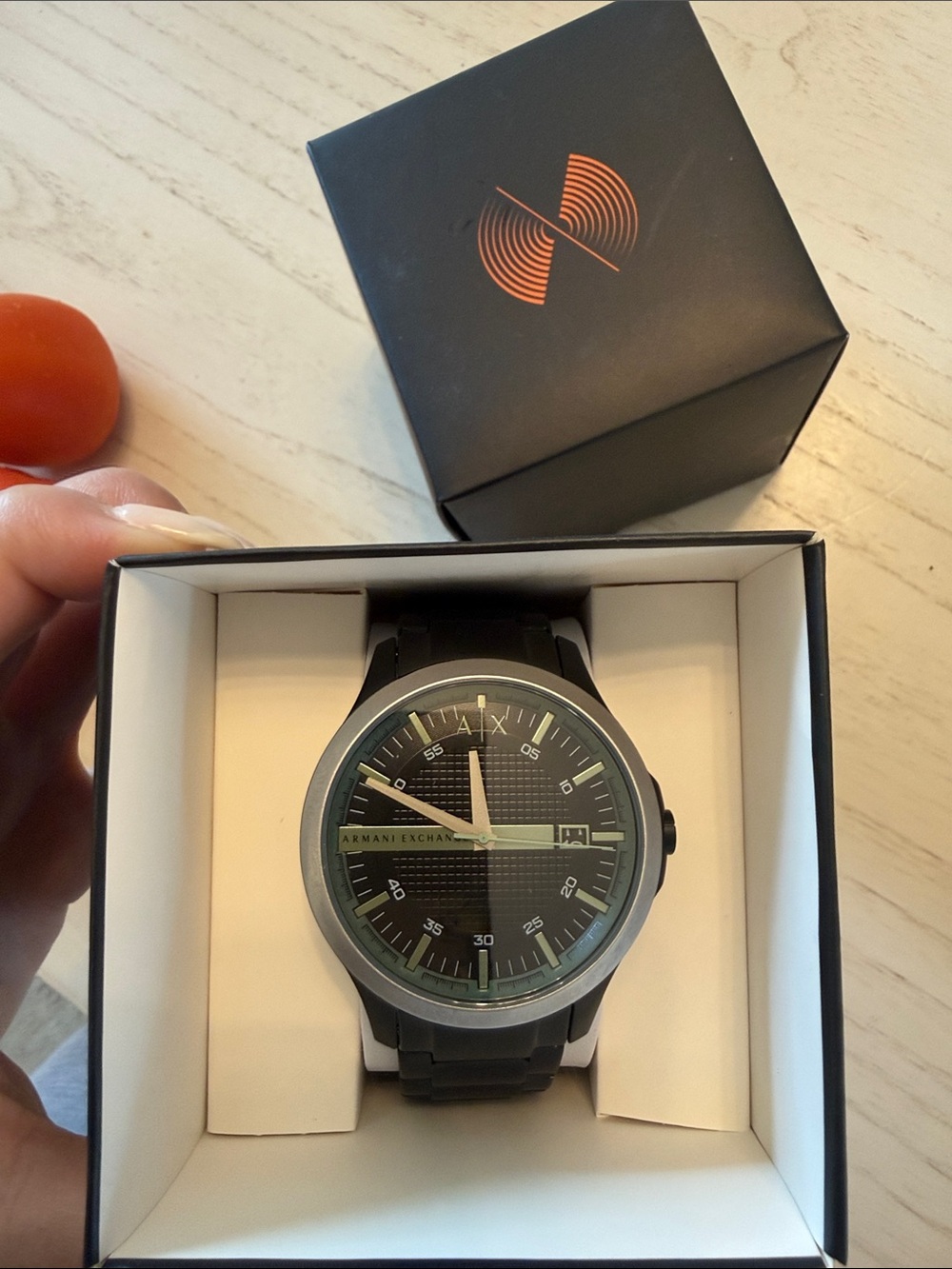 Armani Exchange Black and Green Dial Men's Watch